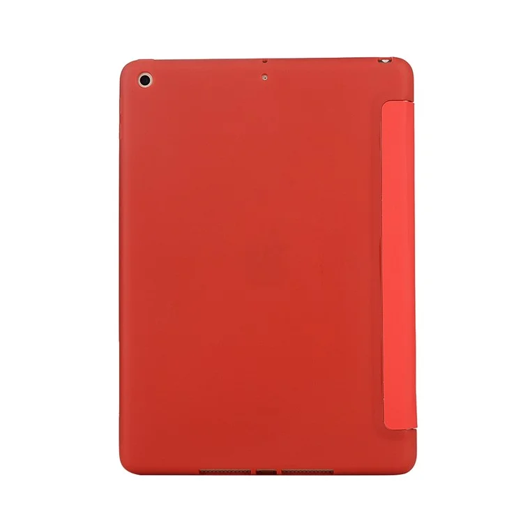 Tri-pli Stand Silicone + Couverture De Comprimé De Protection Universelle En Cuir Avec Réveil Automatique / Dormez Pour IPad 10.2 (2021) / (2020) / (2019) - Rouge