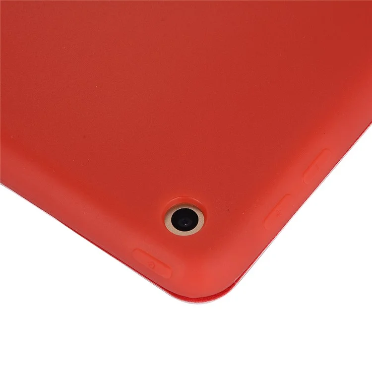 Tri-pli Stand Silicone + Couverture De Comprimé De Protection Universelle En Cuir Avec Réveil Automatique / Dormez Pour IPad 10.2 (2021) / (2020) / (2019) - Rouge