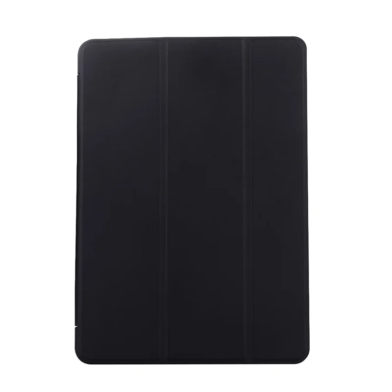 Tri-fold Stand Silicone + Leather Universal Protective Tablet Cover with Auto Wake / Sleep for iPad 10.2 (2021) / (2020) / (2019)  - Black