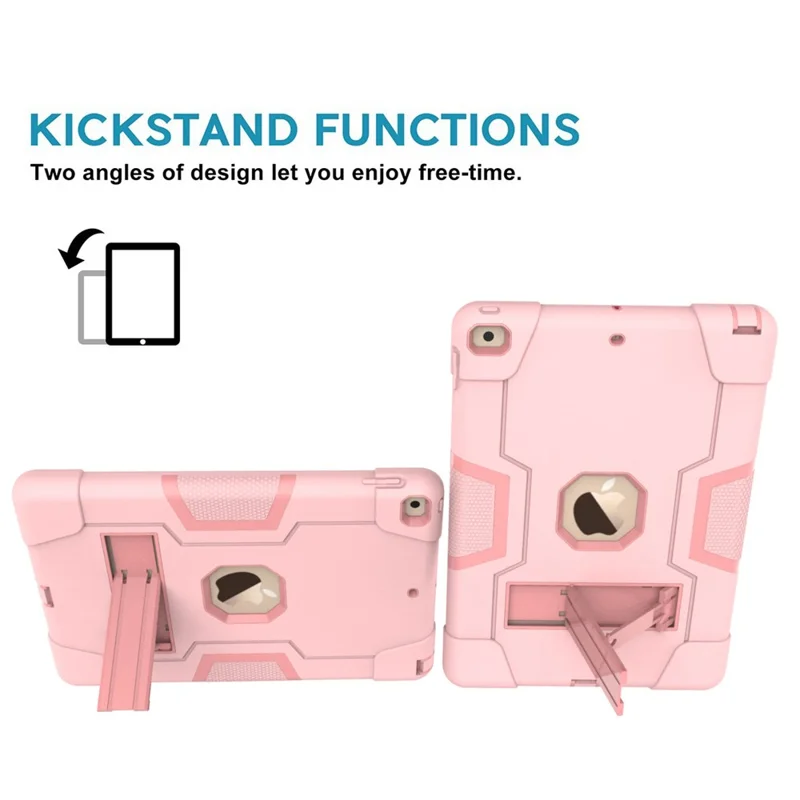 Shockproof Anti-fingerprint Dustproof TPU + PC Combo Tablet Cover with Kickstand for iPad 10.2 (2021)/(2020)/(2019) - Pink