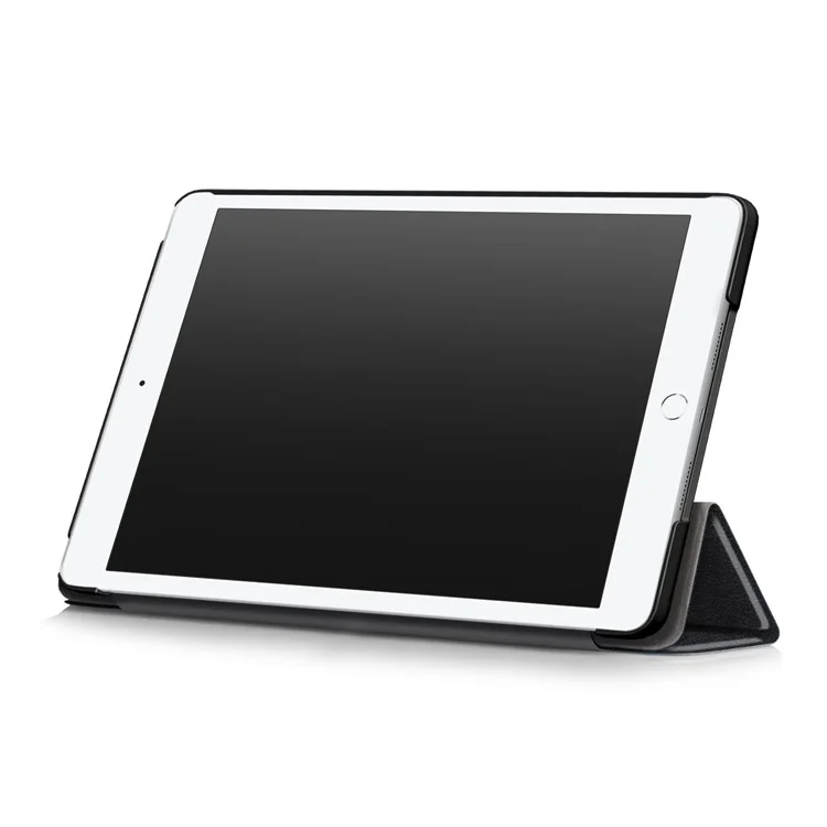 Per iPad 10.2 (2021)/(2020)/(2019) Custodia protettiva in pelle a tripla piega per tablet - Nero