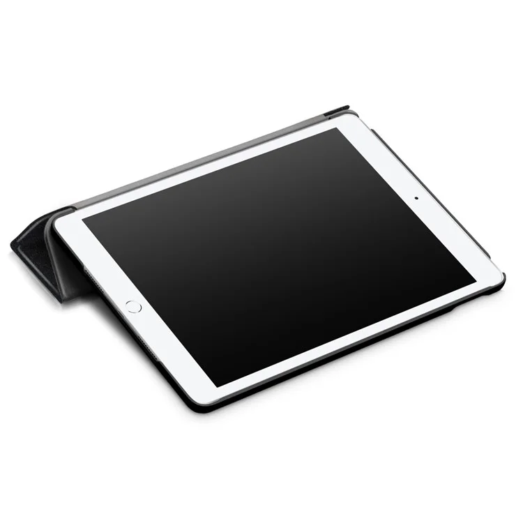 Per IPad 10.2 (2021) / (2020) / (2019) Custodia Protettiva Per Tablet In Pelle Con Cuoio TRI-Piega - Nero