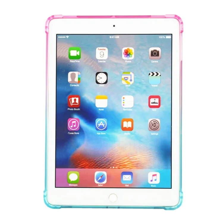 couvre de couverture tpu à coussin d'air coloré pour ipad 10.2 (2021) / (2020) / (2019) / pro 10.5-pouces (2017) / air 10,5 pouces (2019) / pro 10.5-pouces (2017) / air 10,5 pouces (2019) - rose / vert