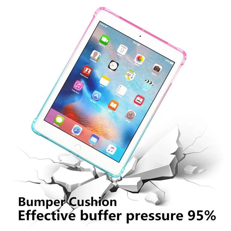 Farbenfrohe Luftpolster-TPU-Schutzhülle für iPad 10.2 (2021)/(2020)/(2019)/Pro 10.5 Zoll (2017)/Air 10.5 Zoll (2019)/Pro 10.5 Zoll (2017)/Air 10.5 Zoll (2019) - Pink/Grün