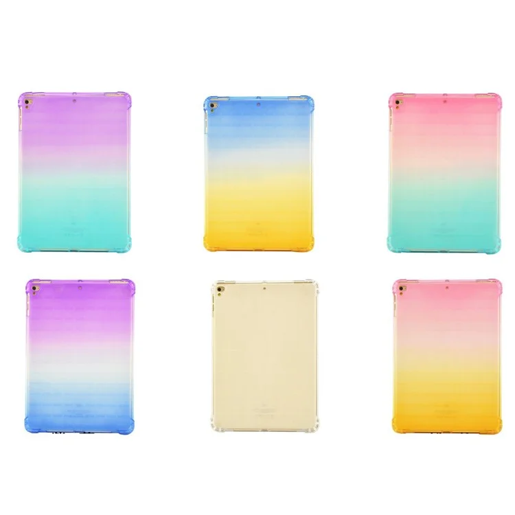 buntes luftkissen-tpu-deckungsfall für ipad 10.2 (2021)/(2020)/(2019)/pro 10,5 zoll (2017)/air 10.5 zoll (2019)/pro 10,5 zoll (2017)/air 10.5 zoll (2019) - rosa/grün