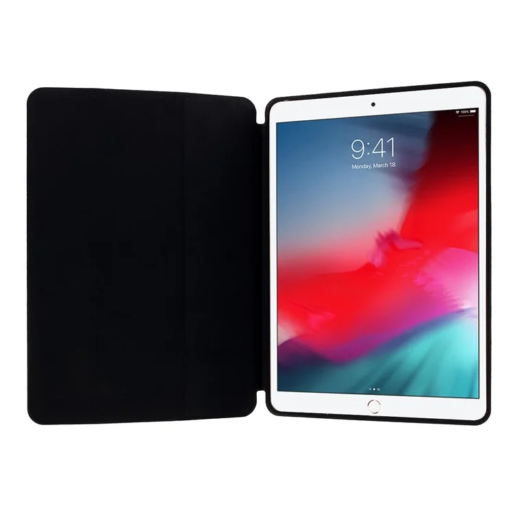 PU Leather Trifold Folio Shockproof Stand Cover Case for iPad 10.2 (2021) / (2020) / (2019) - Black