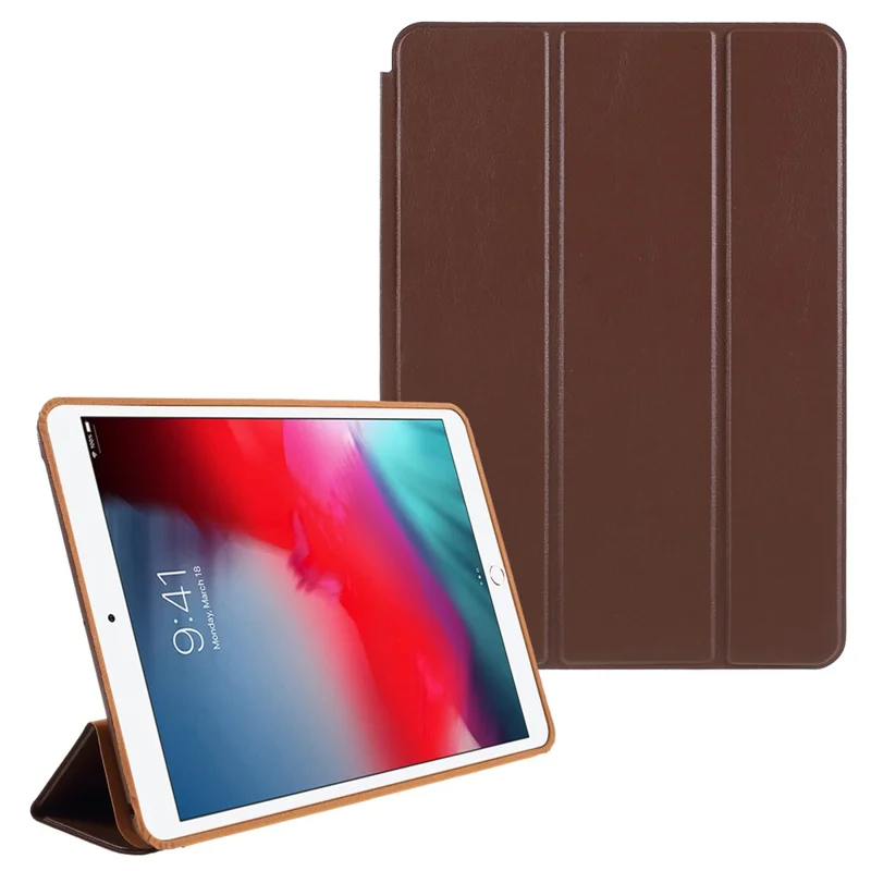 PU Leather Trifold Folio Shockproof Stand Cover Case for iPad 10.2 (2021) / (2020) / (2019) - Coffee