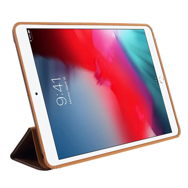 PU Leather Trifold Folio Shockproof Stand Cover Case for iPad 10.2 (2021) / (2020) / (2019) - Coffee