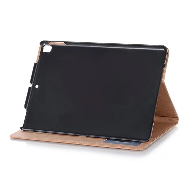 Retro Book Pattern Wallet Leather Tablet Casing for iPad 10.2 (2021) / (2020) / (2019) / Pro 10.5 (2017) - Brown