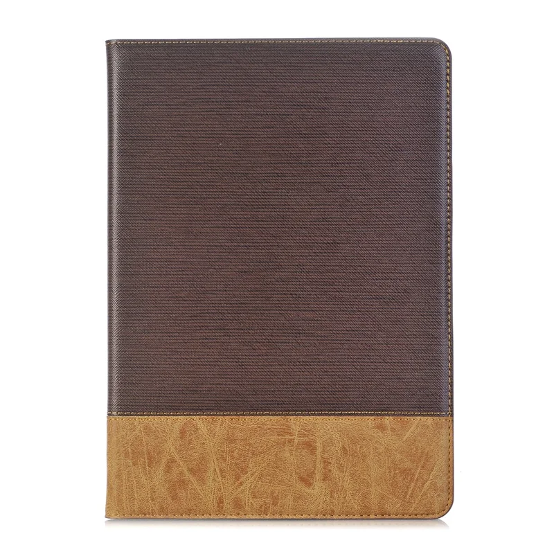 Cross Texture Splicing PU Leather Wallet Tablet Protective Case for iPad 10.2 (2021)/(2020)/(2019) - Dark Brown