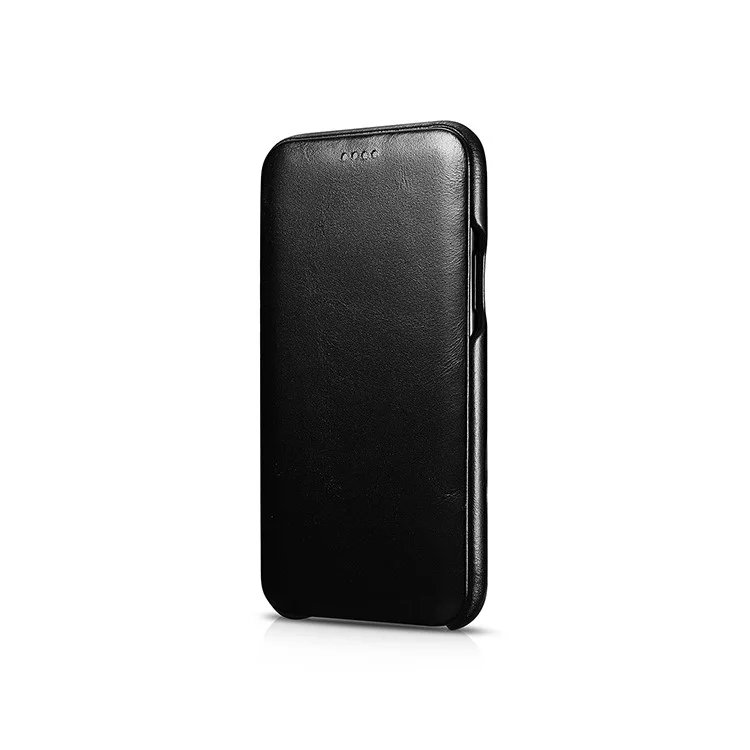 ICARER Genuine Leather Curved Screen Folio Flip Phone Case for iPhone 11 Pro 5.8-inch - Black