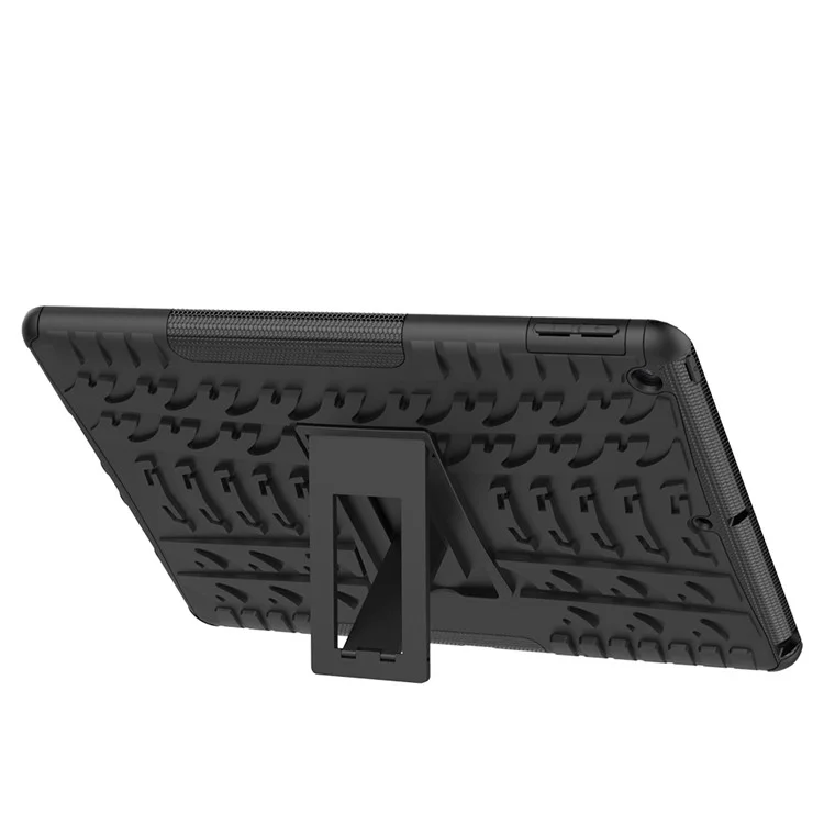 Caso Híbrido Anti-deslizamento PC + TPU Com Kickstand Para Ipad 10.2 (2021)/(2020)/(2019) - Preto