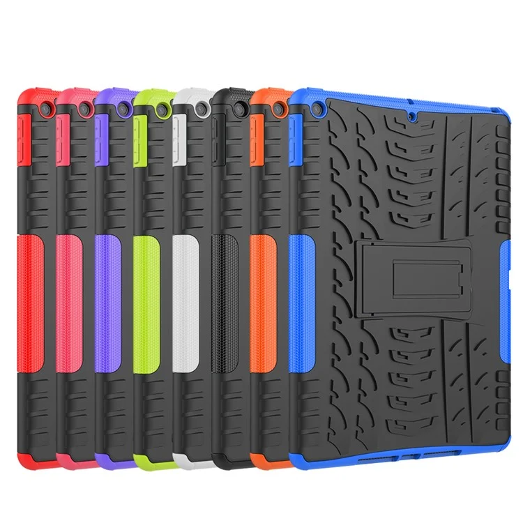 Anti-slip PC + TPU Hybrid Case Con Kickstand Para Ipad 10.2 (2021)/(2020)/(2019) - Negro