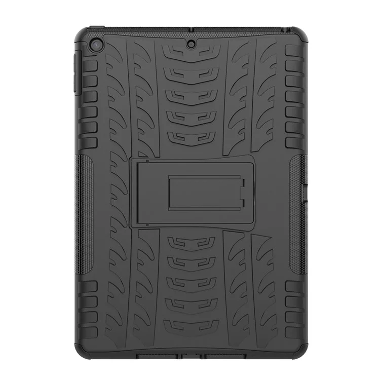 Anti-slip PC + TPU Hybrid Case with Kickstand for iPad 10.2 (2021)/(2020)/(2019) - Black