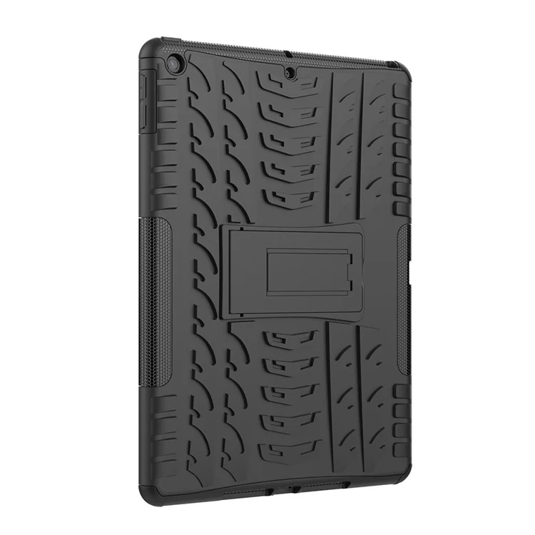 Anti-slip PC + TPU Hybrid Case with Kickstand for iPad 10.2 (2021)/(2020)/(2019) - Black