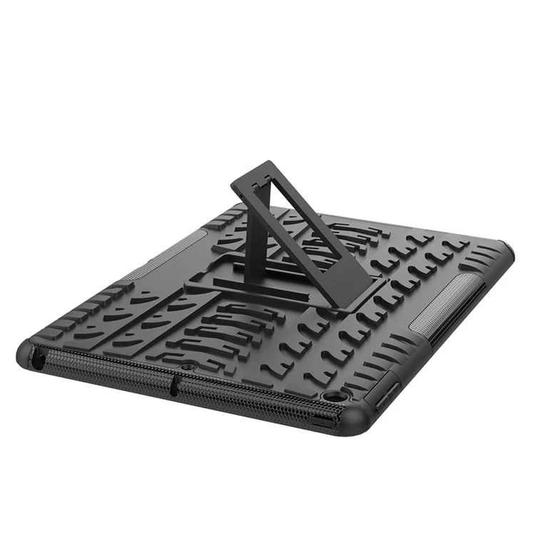 Custodia ibrida in PC antiscivolo + TPU con supporto per iPad 10.2 (2021)/(2020)/(2019) - Nero