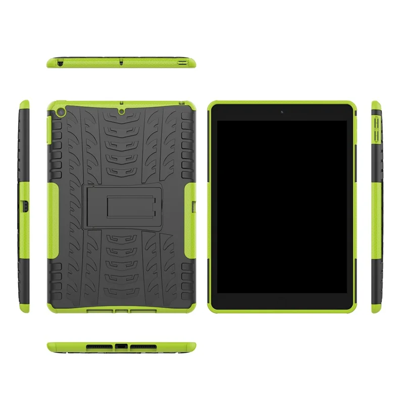 Anti-slip PC + TPU Hybrid Case med støttefod til iPad 10,2 (2021)/(2020)/(2019) - Grøn