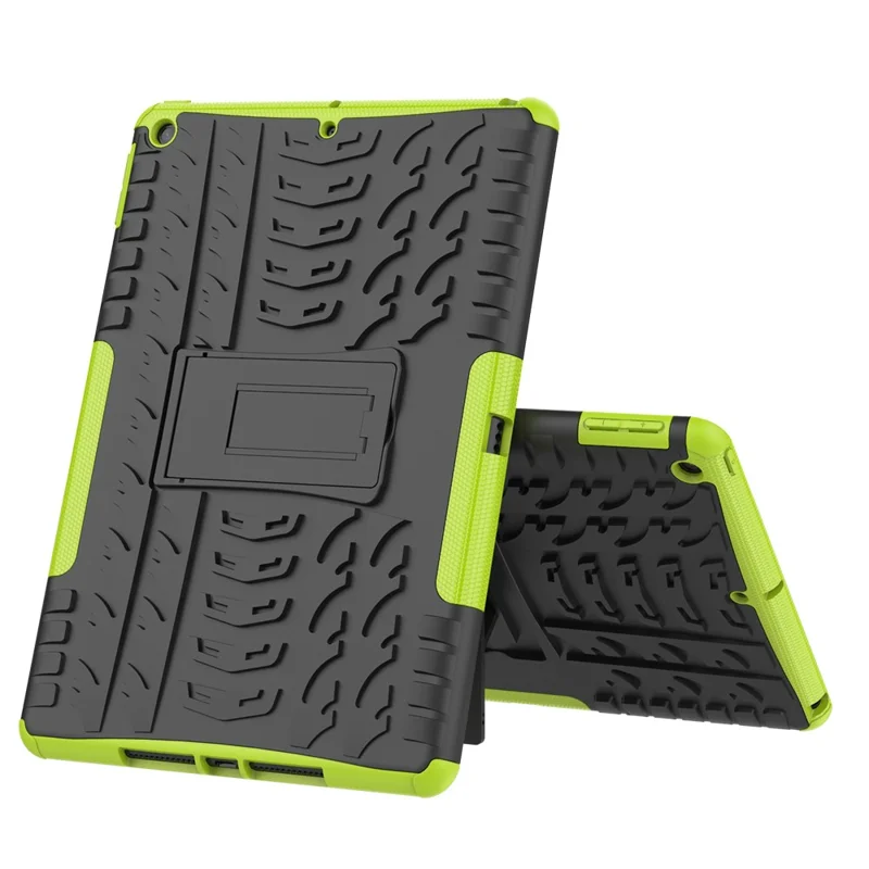 Anti-slip PC + TPU Hybrid Case med støttefod til iPad 10,2 (2021)/(2020)/(2019) - Grøn