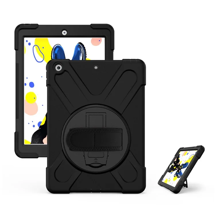 Coque Hybride PC + Silicone à 360 degrés avec Support pour iPad 10.2 (2021) / (2020) / (2019) - Noir