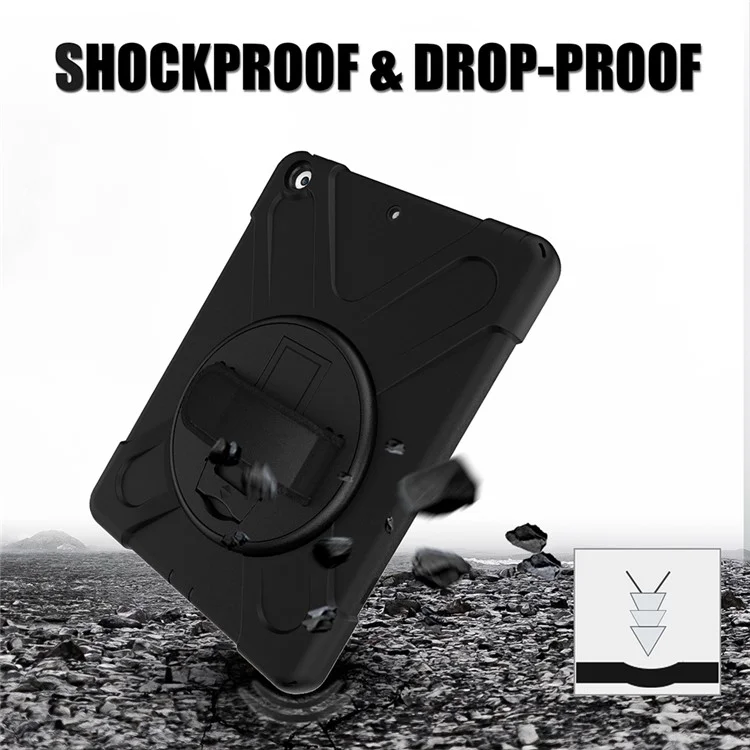 Coque Hybride PC + Silicone à 360 degrés avec Support pour iPad 10.2 (2021) / (2020) / (2019) - Noir