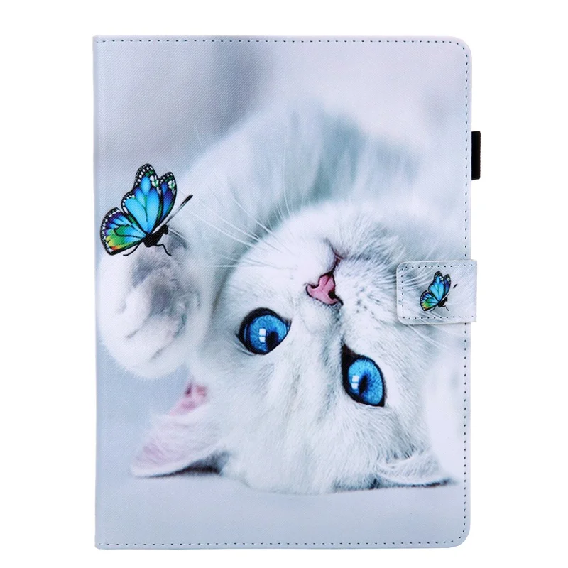 Pattern Printing Card Slots Stand Leather Tablet Case for iPad 10.2 (2021)/(2020)/(2019) - Cat Face