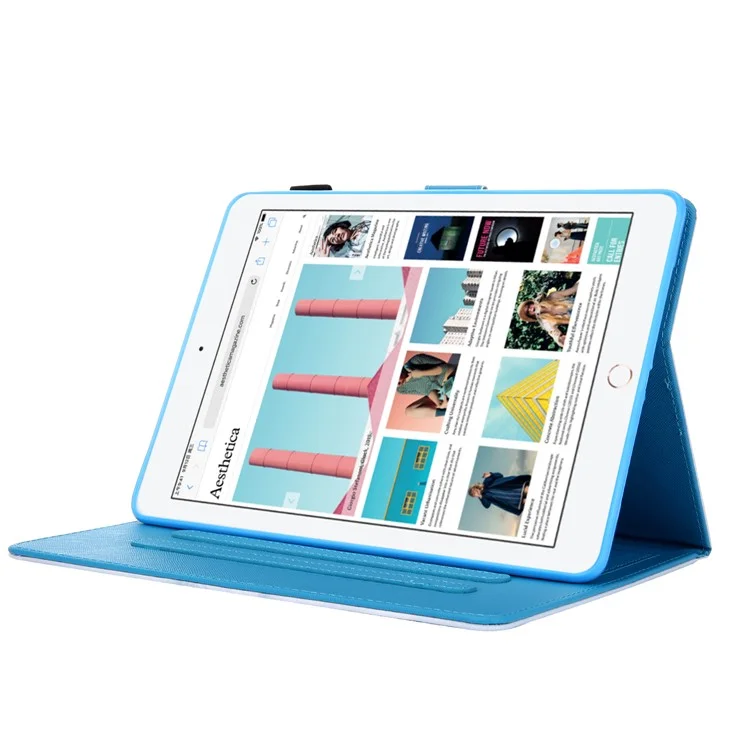 Serie Supreme Casing Tablet Per Supporto Per Schede in Pelle Modellata Per Ipad 10.2 (2021)/(2020)/(2019)/Air 10,5 Pollici (2019)/Pro 10,5 Pollici (2017) - Gatto Bianco