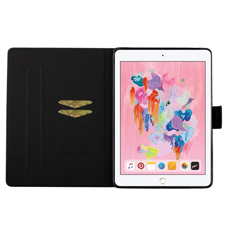 Печать в Кожаном Корпусе Для Ipad 10.2 (2021)/(2020)/(2019), Folio Smart Stand Cover с Держателем Карты - Фиолетовый Мрамор