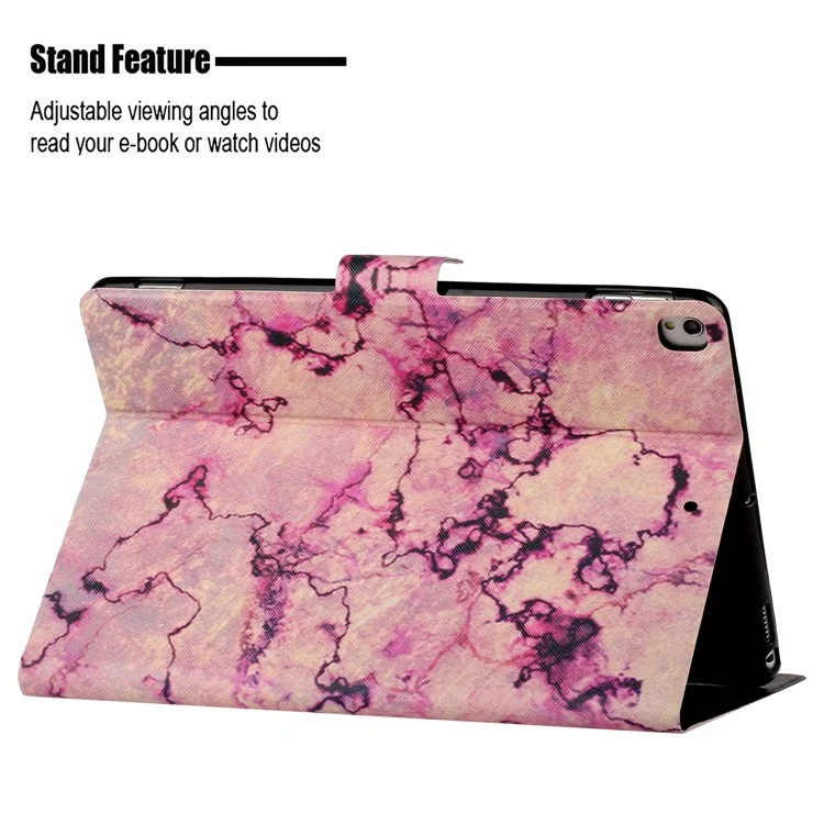 Pattern Printing Leather Case for iPad 10.2 (2021)/(2020)/(2019), Folio Smart Stand Cover with Card Holder - Purple Marble