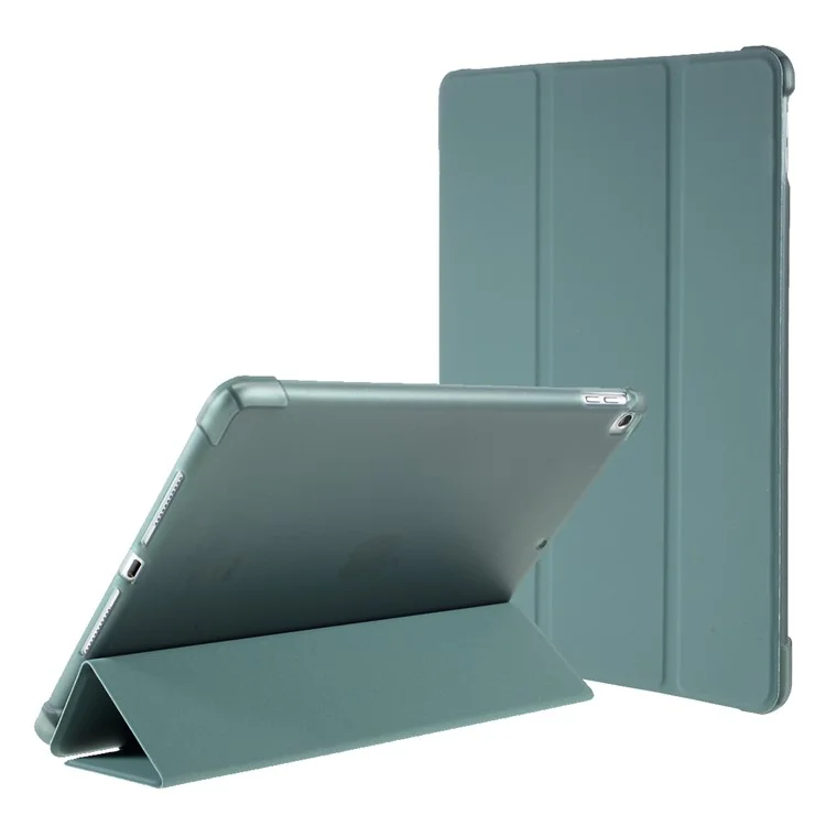 Tri-fold Stand Smart Wake / Sleep Leather Case [avec Rainure de Stockage au Crayon Apple] Pour Ipad 10.2 (2021) / (2020) / (2019) / Air 10,5 Pouces (2019) / Pro 10.5-pouces (2017) - Vert Foncé