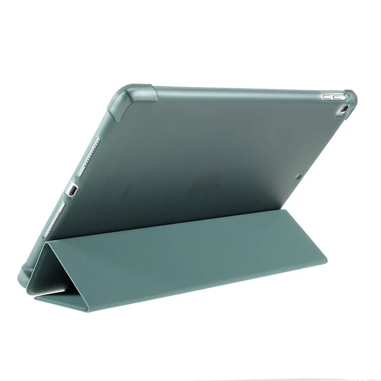 Tri-fold Stand Smart Wake / Sleep Leather Case [avec Rainure de Stockage au Crayon Apple] Pour Ipad 10.2 (2021) / (2020) / (2019) / Air 10,5 Pouces (2019) / Pro 10.5-pouces (2017) - Vert Foncé