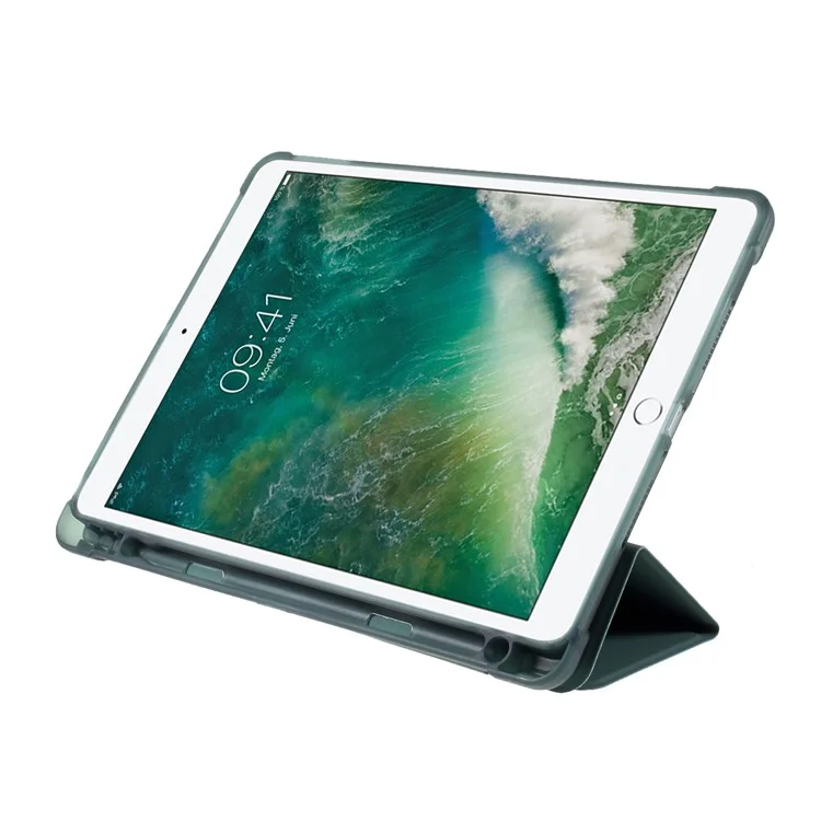 Tri-fold Stand Smart Wake/Sleep Leather Case [with Apple Pencil Storage Groove] for iPad 10.2 (2021)/(2020)/(2019)/ Air 10.5 inch (2019) / Pro 10.5-inch (2017) - Dark Green