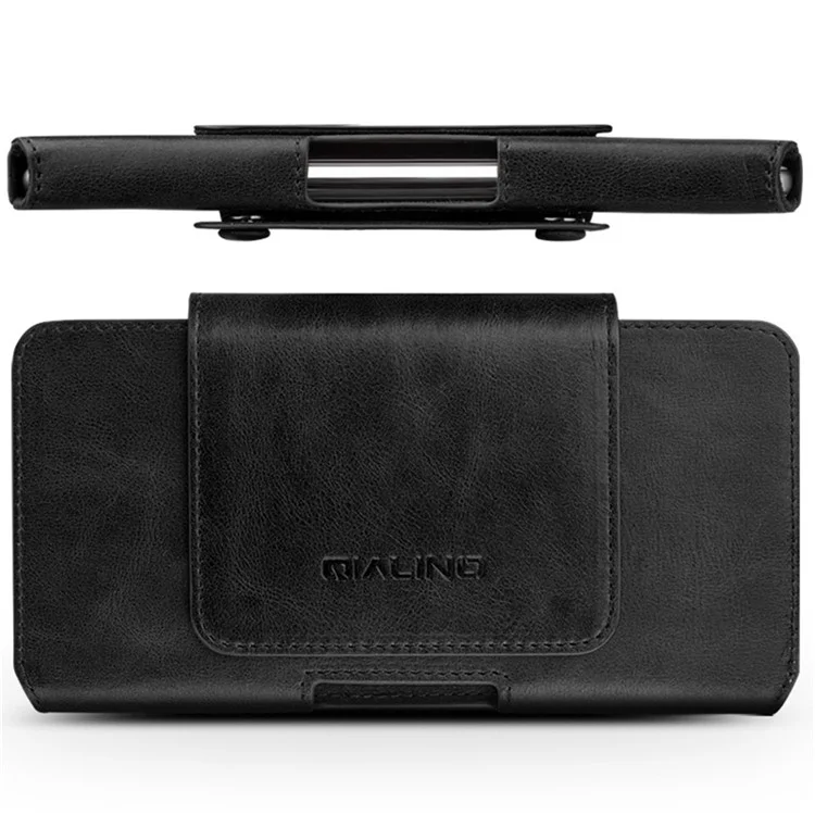 Borsa Per la Fondina in Pelle di Cowal in Pelle di Qualità Qialine Per Iphone 11 Pro Max 6,5 Pollici - Nero