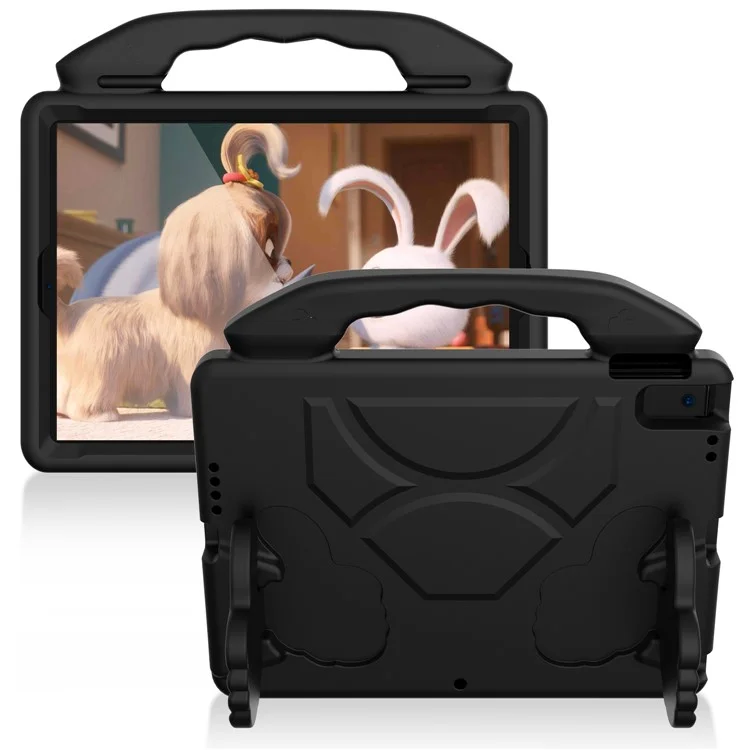 Stoßfeste Daumen-Kickstand-EVA-Tablet-Hülle für iPad 10.2 (2021)/(2020)/(2019)/iPad Pro 10.5-Zoll (2017)/iPad Air 10.5 Zoll (2019)/iPad Pro 11-Zoll (2018) - Schwarz