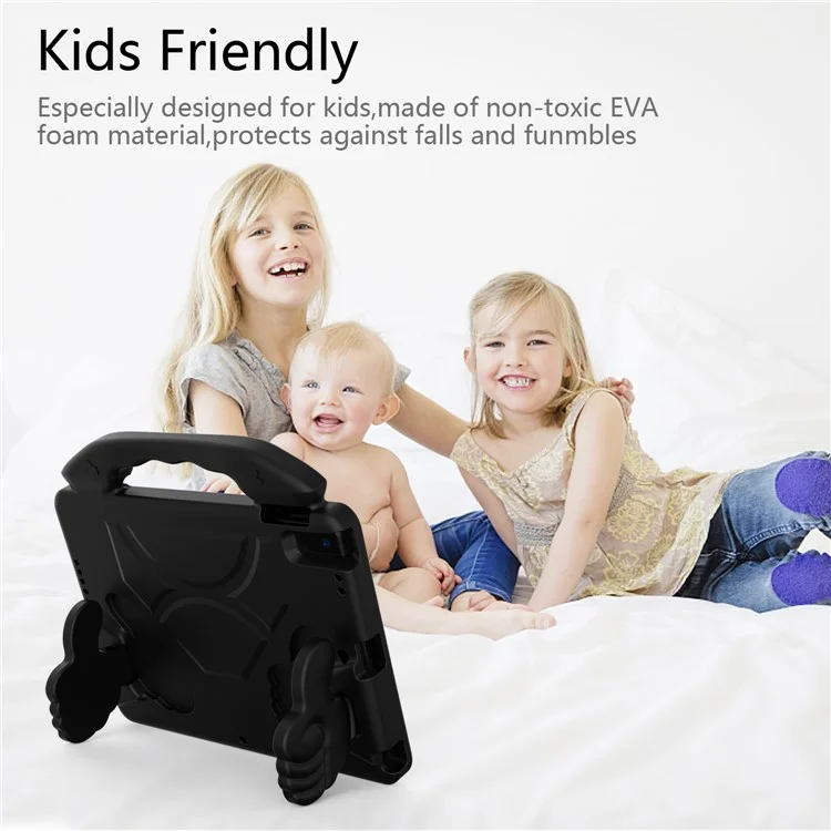 Stoßfeste Daumen-Kickstand-EVA-Tablet-Hülle für iPad 10.2 (2021)/(2020)/(2019)/iPad Pro 10.5-Zoll (2017)/iPad Air 10.5 Zoll (2019)/iPad Pro 11-Zoll (2018) - Schwarz
