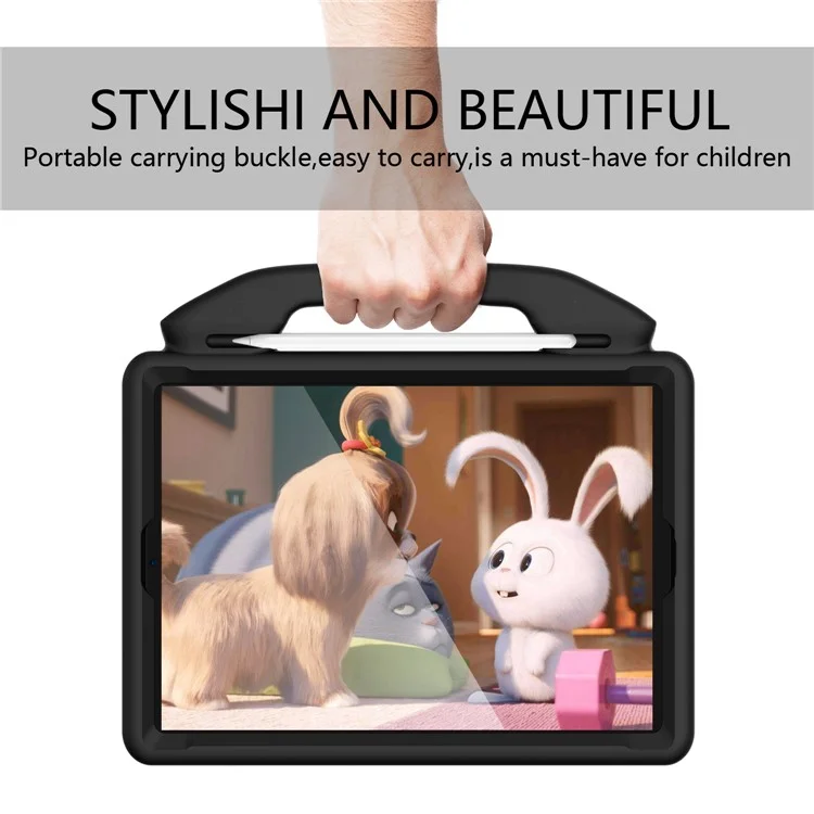Stoßfeste Daumen-Kickstand-EVA-Tablet-Hülle für iPad 10.2 (2021)/(2020)/(2019)/iPad Pro 10.5-Zoll (2017)/iPad Air 10.5 Zoll (2019)/iPad Pro 11-Zoll (2018) - Schwarz