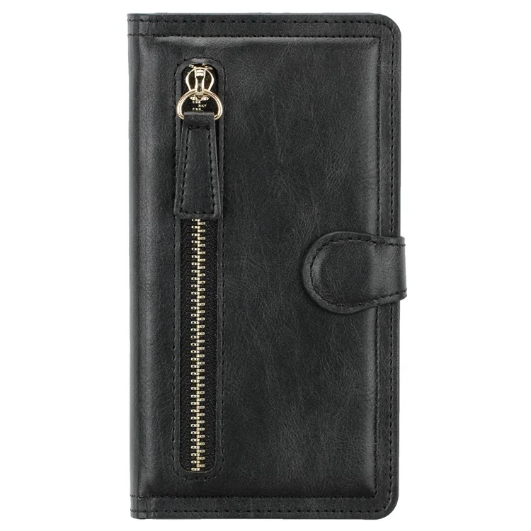 Estilo Vintage Slots De Tarjeta Múltiple Wallet Funda De Cuero Para Teléfono Para IPhone 11 Pro 5.8-pulgada - Negro