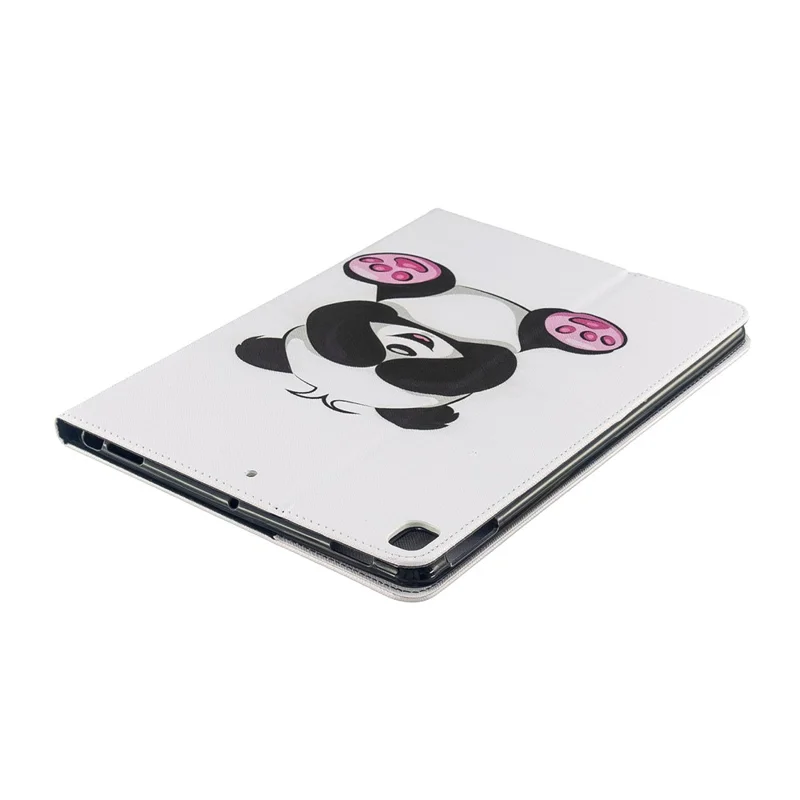 Mønstertrykt pung med stående læderdæksel til tablet til iPad 10,2 (2021)/(2020)/(2019) - Shy Panda