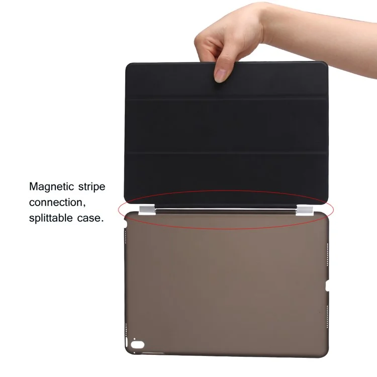 Tri-fold Stand Smart Leather Cover + Companion PC Case for iPad Pro 9.7 inch - Black