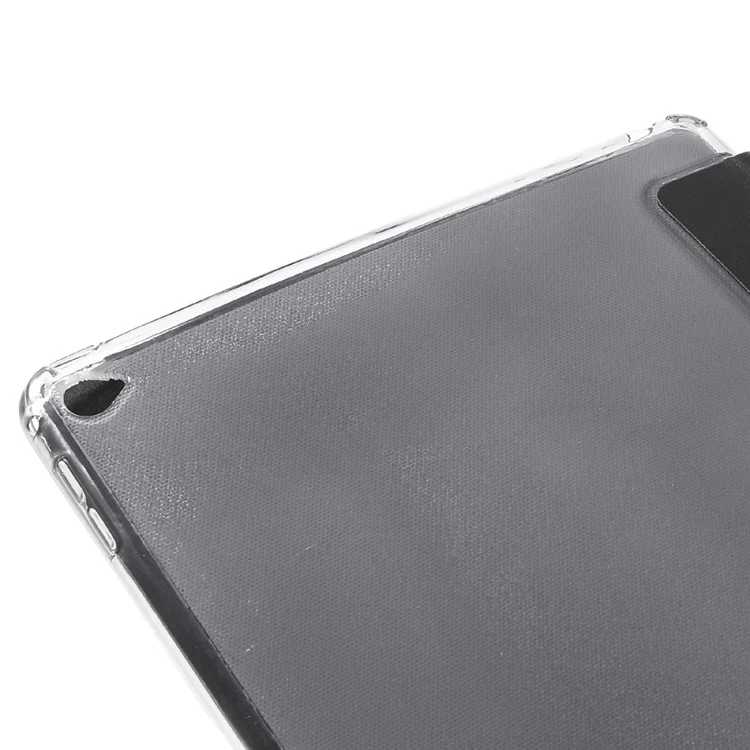 For iPad Air 2 Tri-fold Smart Leather Cover with TPU Back Case - Black