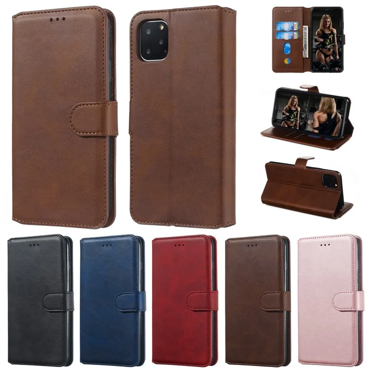 Case de Support en Cuir de Portefeuille Pour Iphone 11 Pro 5,8 Pouces - Brun