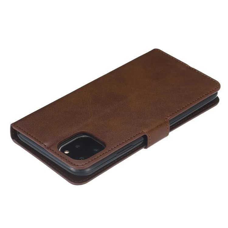 Case de Support en Cuir de Portefeuille Pour Iphone 11 Pro 5,8 Pouces - Brun