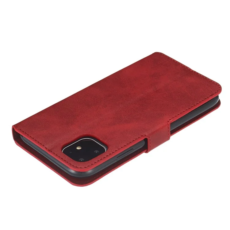 Étui de Support de Portefeuille en Cuir de Téléphone Portable Pour Iphone 11 6,1 Pouces - Rouge