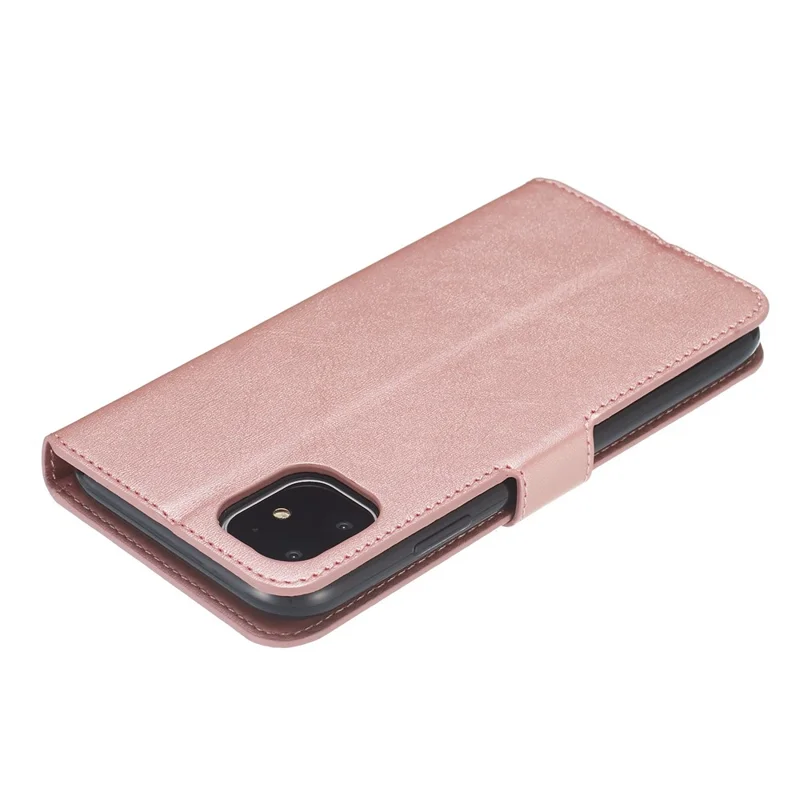 Cell Phone Leather Wallet Stand Case for iPhone 11 6.1 inch - Rose Gold