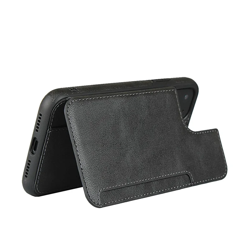 PU Leather + PC Covering with Card Holders for iPhone 11 6.1 inch - Black