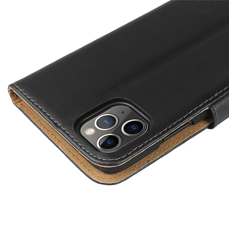 Para iPhone 11 Pro de 5,8 pulgadas Funda de teléfono de Cuero Genuino + PC Cartera Soporte Protección Completa Folio Flip Cubierta Protectora