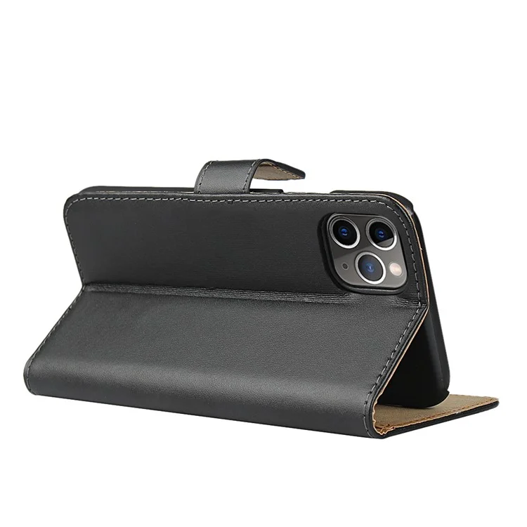 Para iPhone 11 Pro de 5,8 pulgadas Funda de teléfono de Cuero Genuino + PC Cartera Soporte Protección Completa Folio Flip Cubierta Protectora