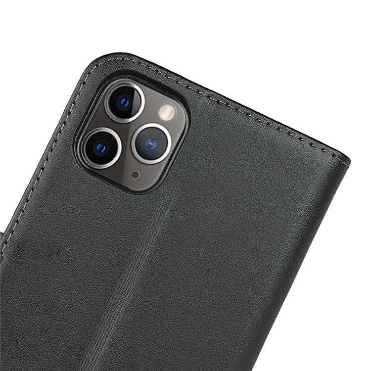 Para iPhone 11 Pro de 5,8 pulgadas Funda de teléfono de Cuero Genuino + PC Cartera Soporte Protección Completa Folio Flip Cubierta Protectora