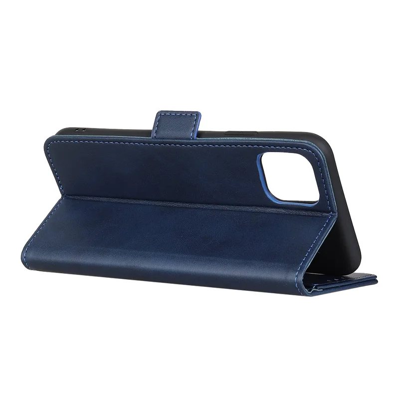 Wallet Stand Magnetic Closure Leather Shell for iPhone 11 6.1 inch - Blue
