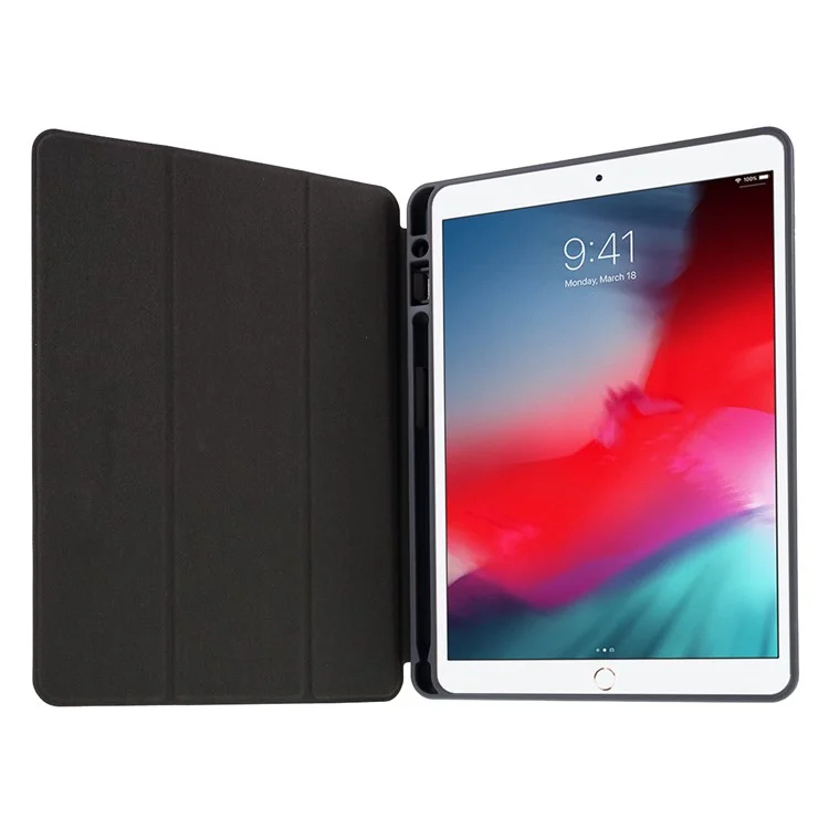 MUTURAL Auto Wake Sleep Stand Smart Leather Tablet Case for iPad 10.2 (2021)/(2020)/(2019) - Black