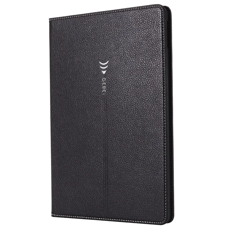 GEBEI Litchi Skin Leather Stand Tablet Cover Case für iPad 10.2 (2021)/(2020)/(2019) - Schwarz